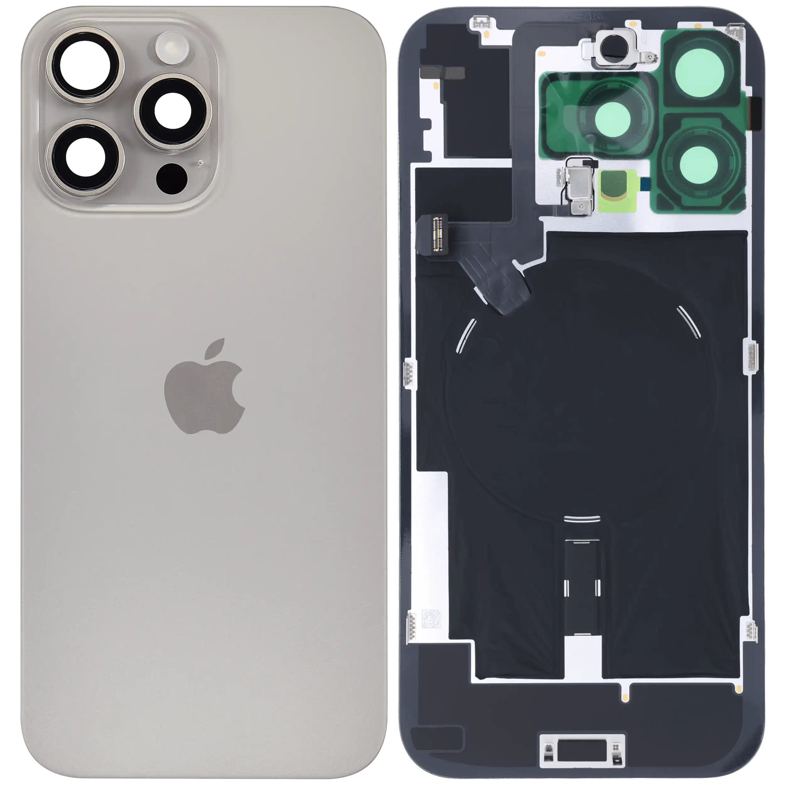 Back Glass w/ MagSafe Magnet & NFC & Flashlight Flex For IPhone 16 Pro Max (Genuine OEM) (Natural Titanium)