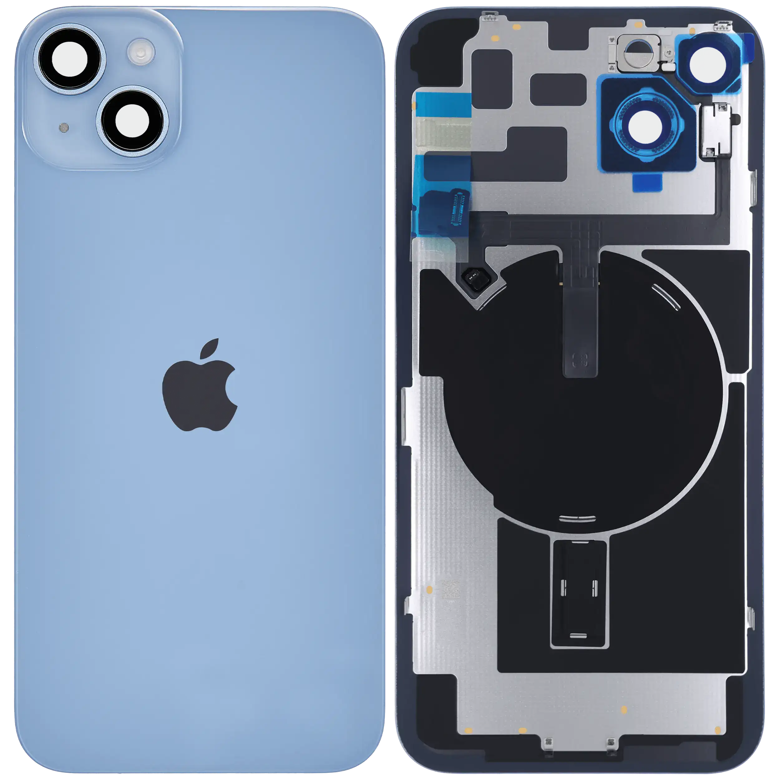 Back Glass w/ MagSafe Magnet & NFC & Flashlight Flex For iPhone 14 Plus (Genuine OEM) (Blue)