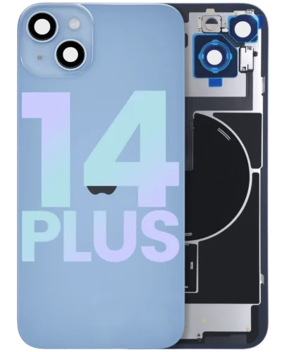 Back Glass w/ MagSafe Magnet & NFC & Flashlight Flex For iPhone 14 Plus (Genuine OEM) (Blue)