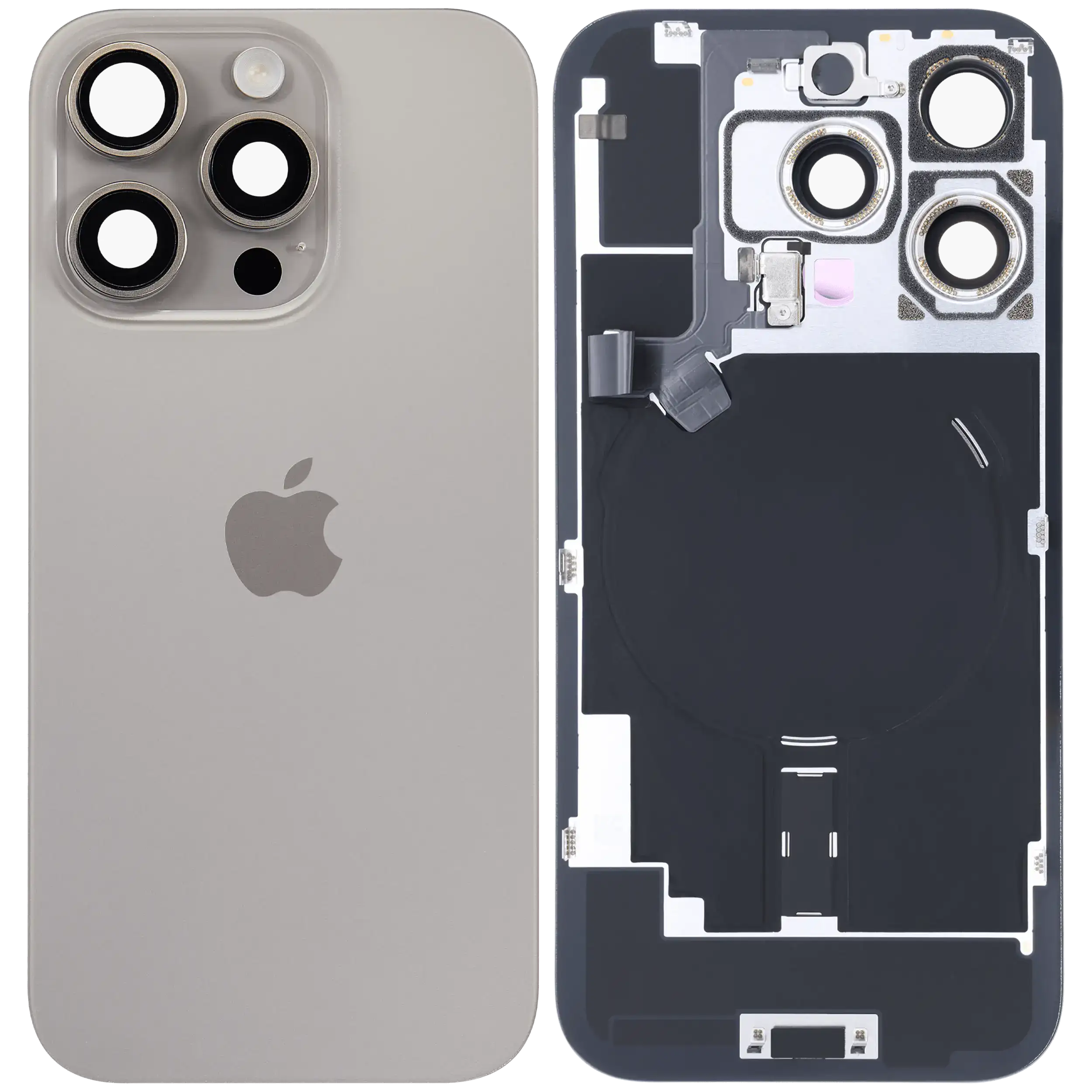 Back Glass w/ MagSafe Magnet & NFC & Flashlight Flex For IPhone 16 Pro (Genuine OEM) (Natural Titanium)
