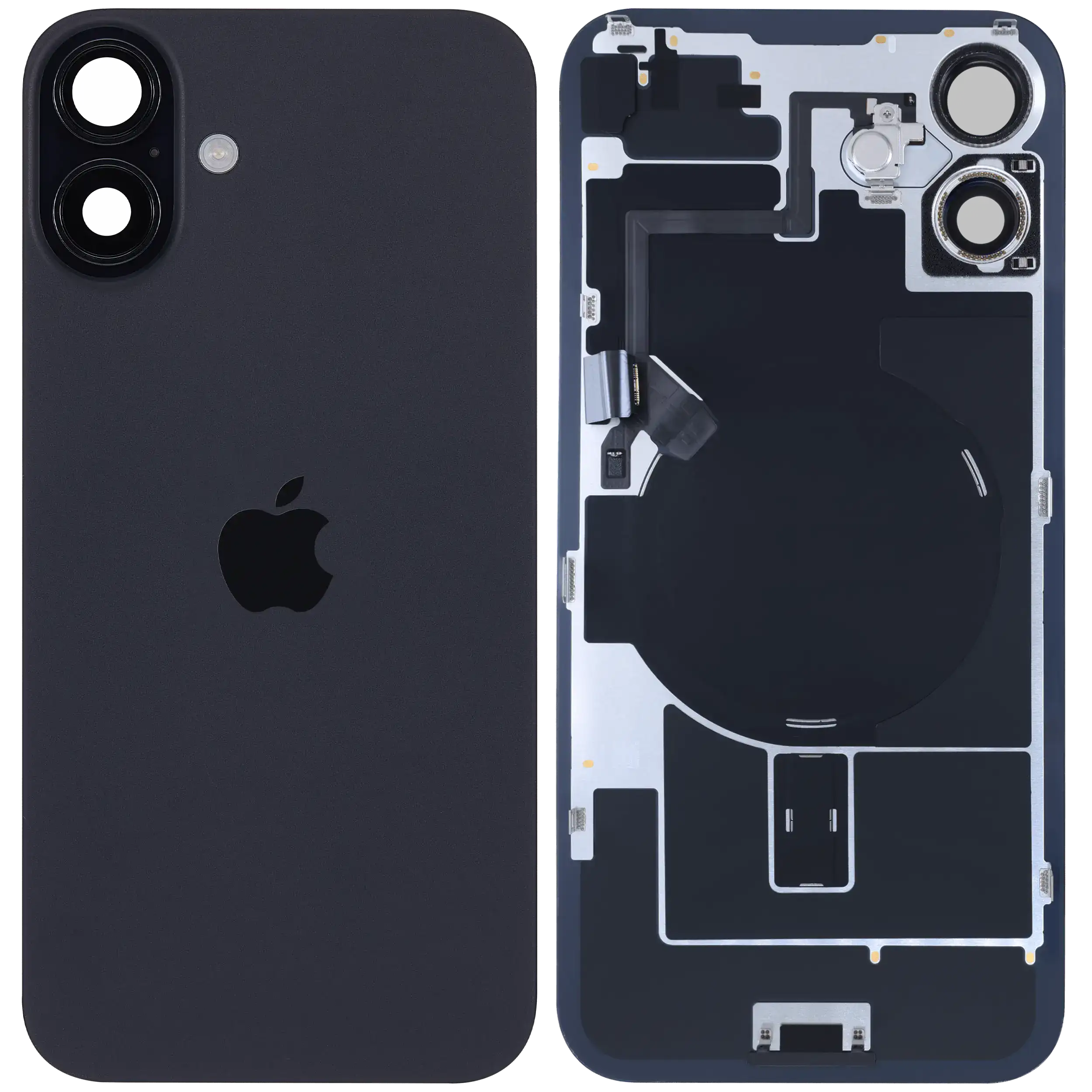 Back Glass w/ MagSafe Magnet & NFC & Flashlight Flex For IPhone 16 Plus (Genuine OEM) (Black)