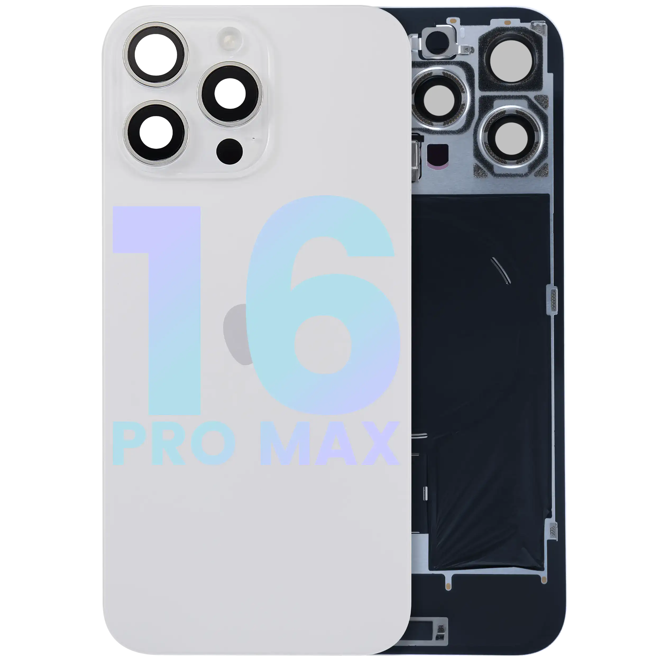 Back Glass w/ MagSafe Magnet & NFC & Flashlight Flex For IPhone 16 Pro Max (Genuine OEM) (White Titanium)