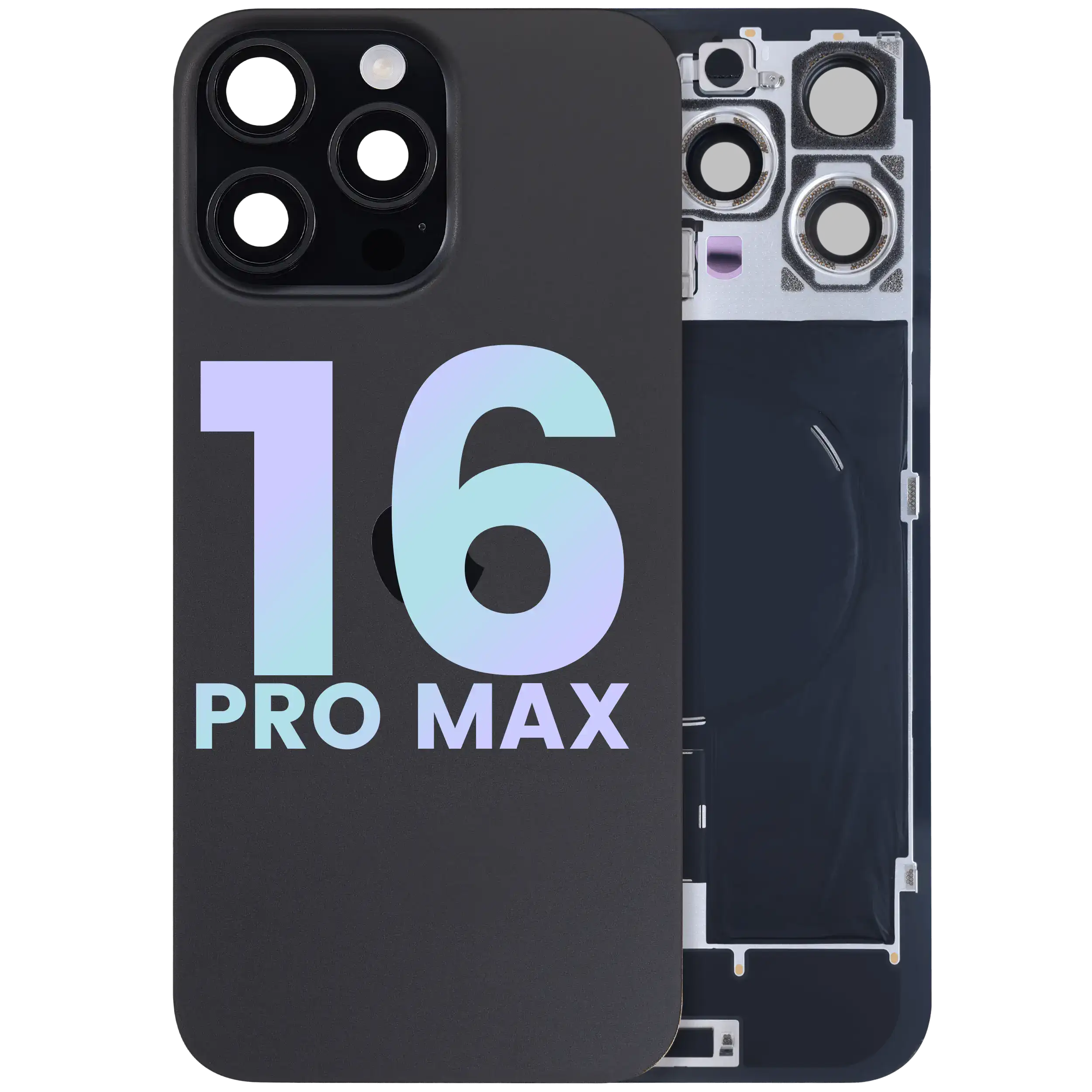 Back Glass w/ MagSafe Magnet & NFC & Flashlight Flex For IPhone 16 Pro Max (Genuine OEM) (Black Titanium)