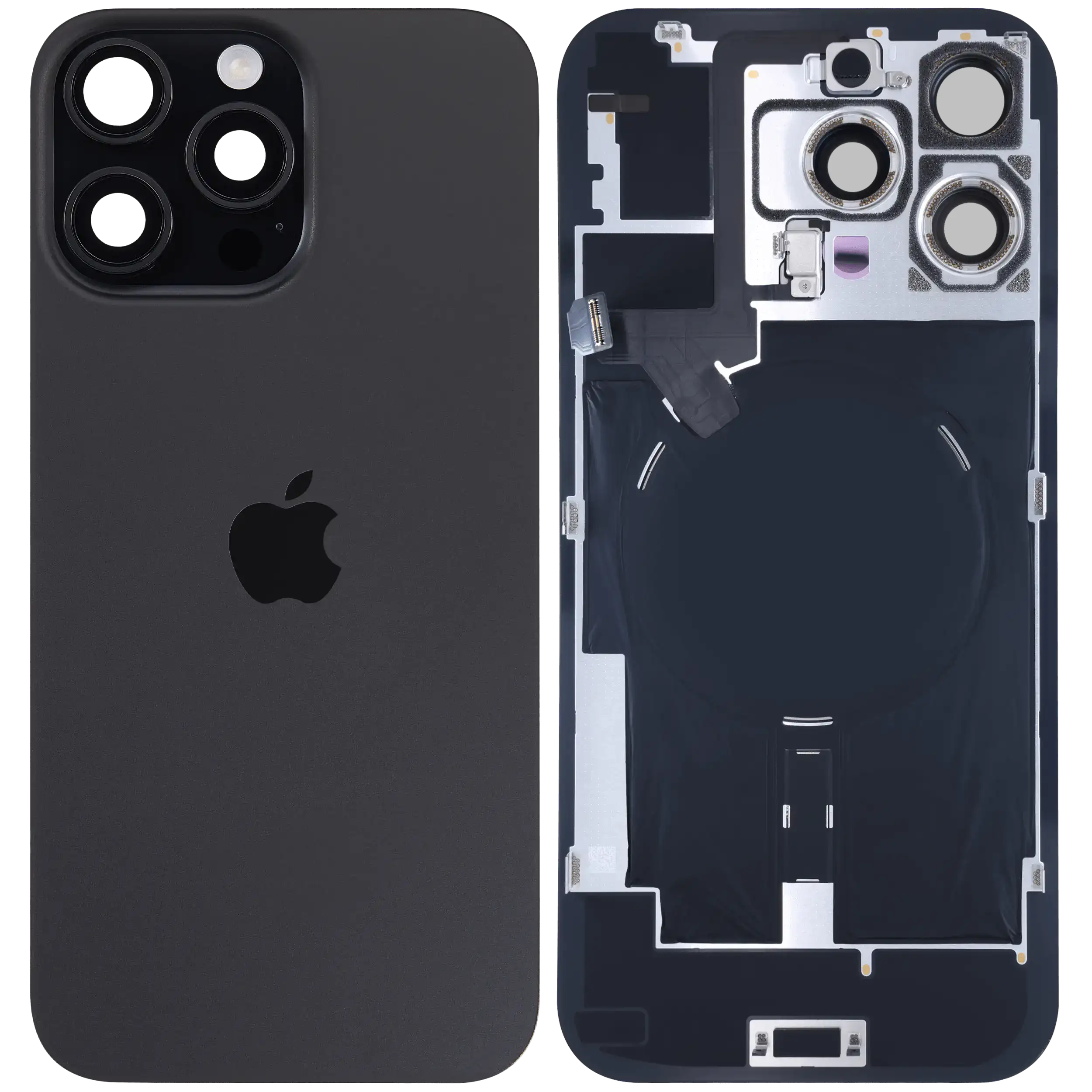Back Glass w/ MagSafe Magnet & NFC & Flashlight Flex For IPhone 16 Pro Max (Genuine OEM) (Black Titanium)