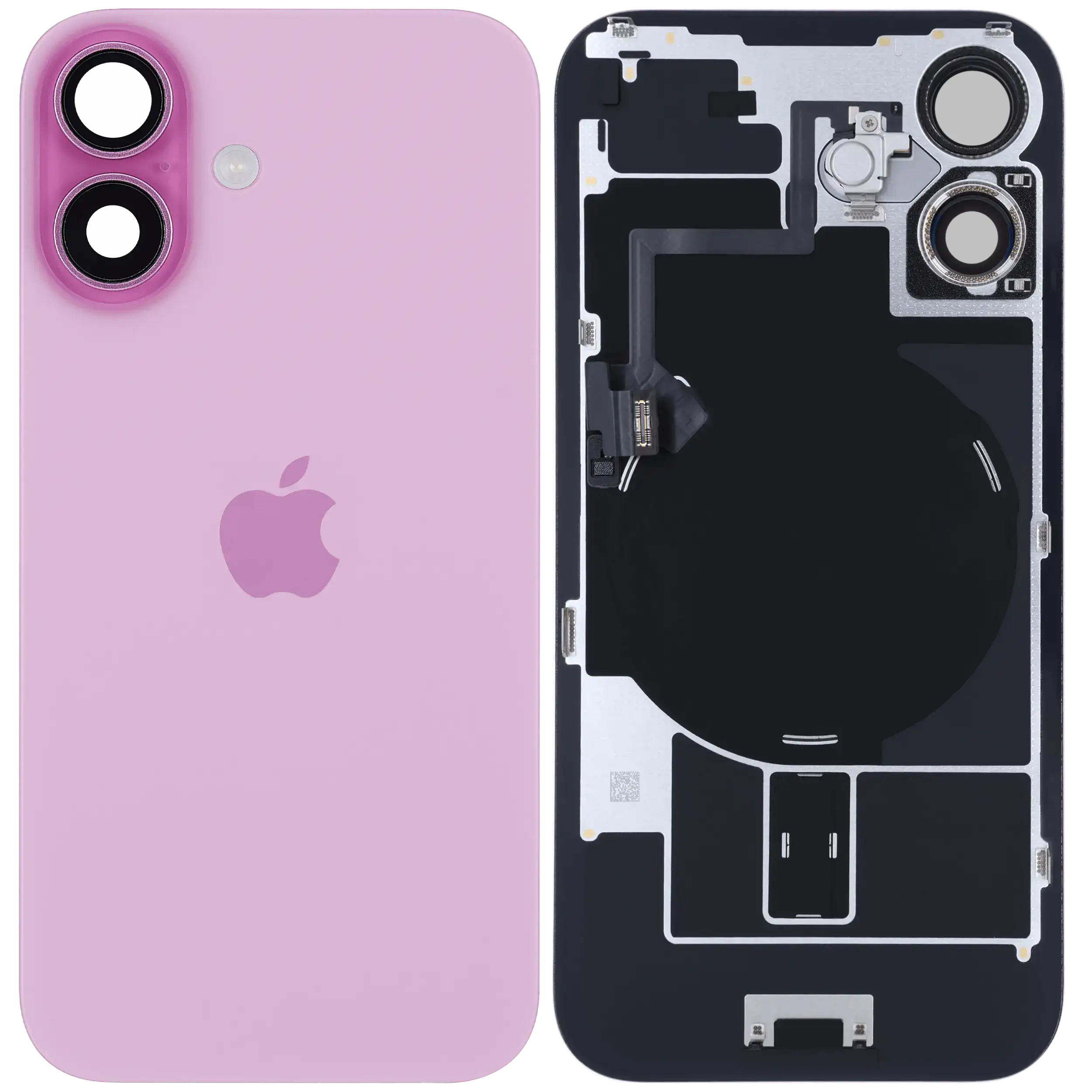Back Glass w/ MagSafe Magnet & NFC & Flashlight Flex For iPhone 16 (Genuine OEM) (Pink)