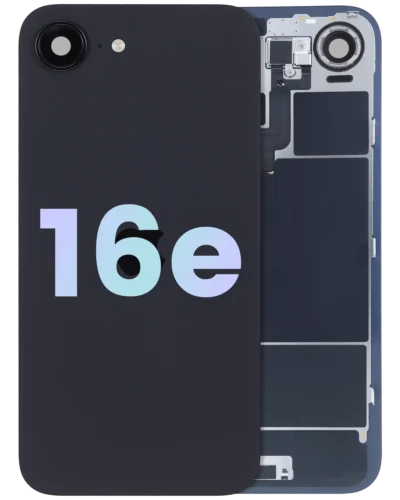 Back Glass w/ MagSafe Magnet & NFC & Flashlight Flex For iPhone 16e (Service Pack) (Black)