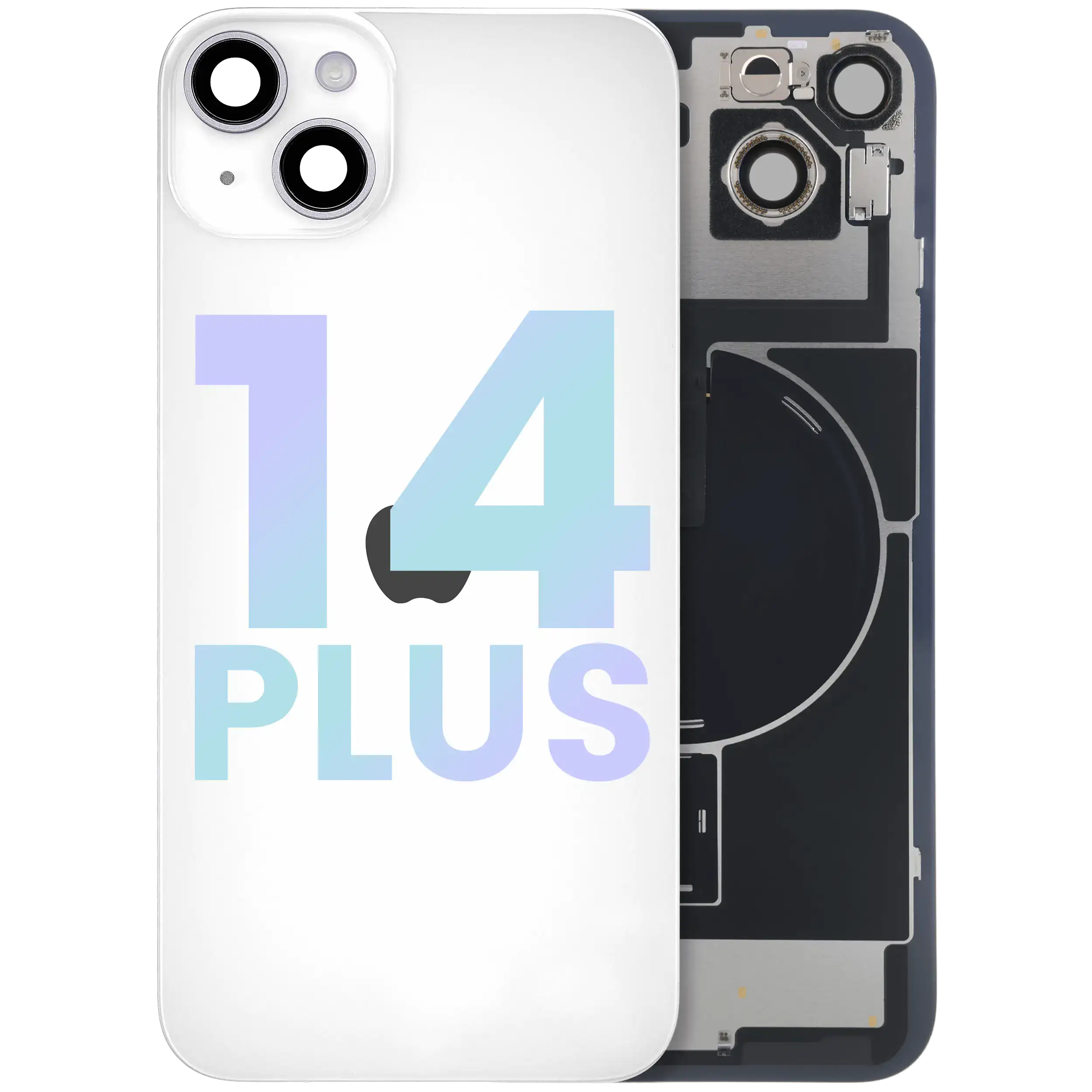 Back Glass w/ MagSafe Magnet & NFC & Flashlight Flex For iPhone 14 Plus (Service Pack) (Starlight)