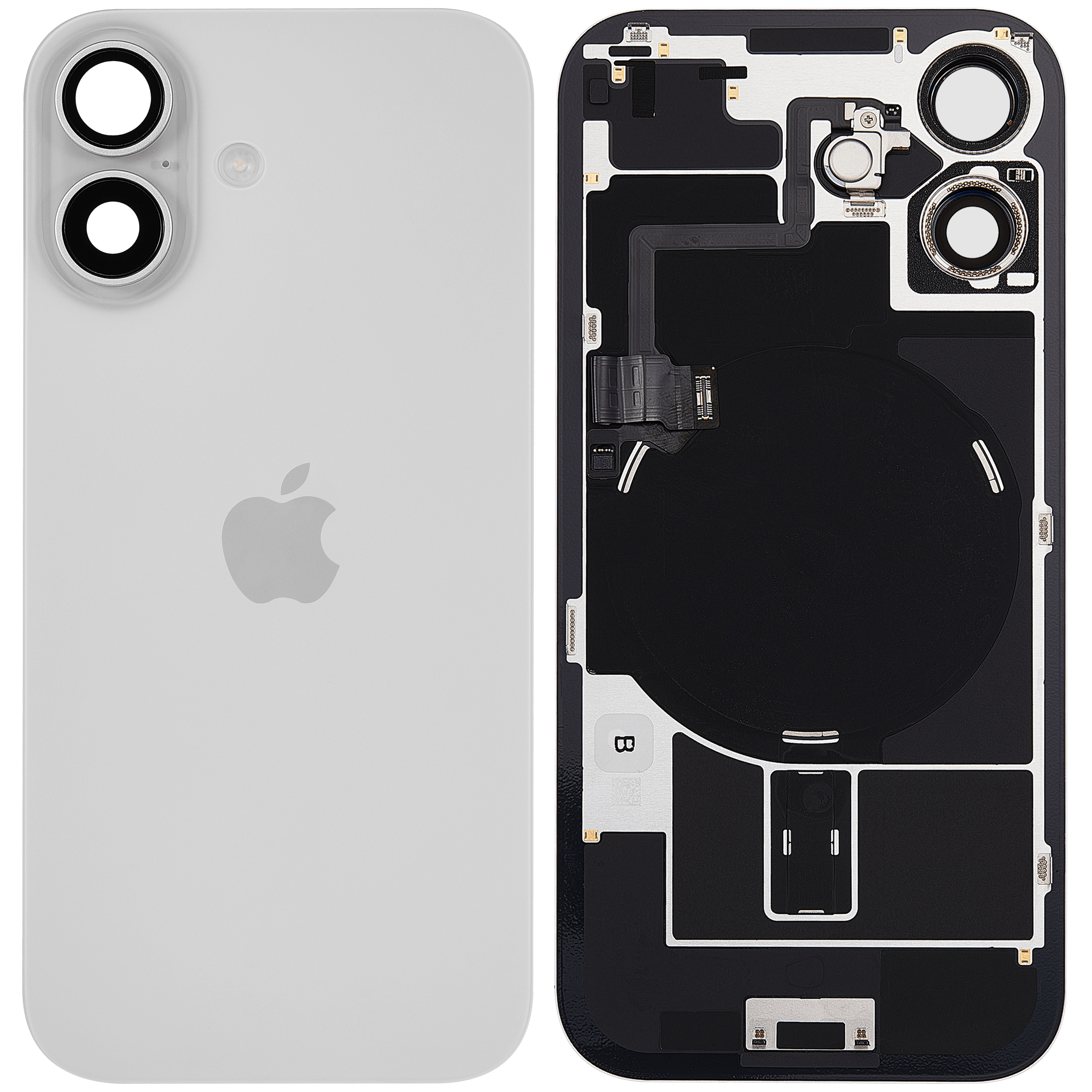 Back Glass w/ MagSafe Magnet & NFC & Flashlight Flex For iPhone 17 (Used OEM Pull: Grade A) (White)