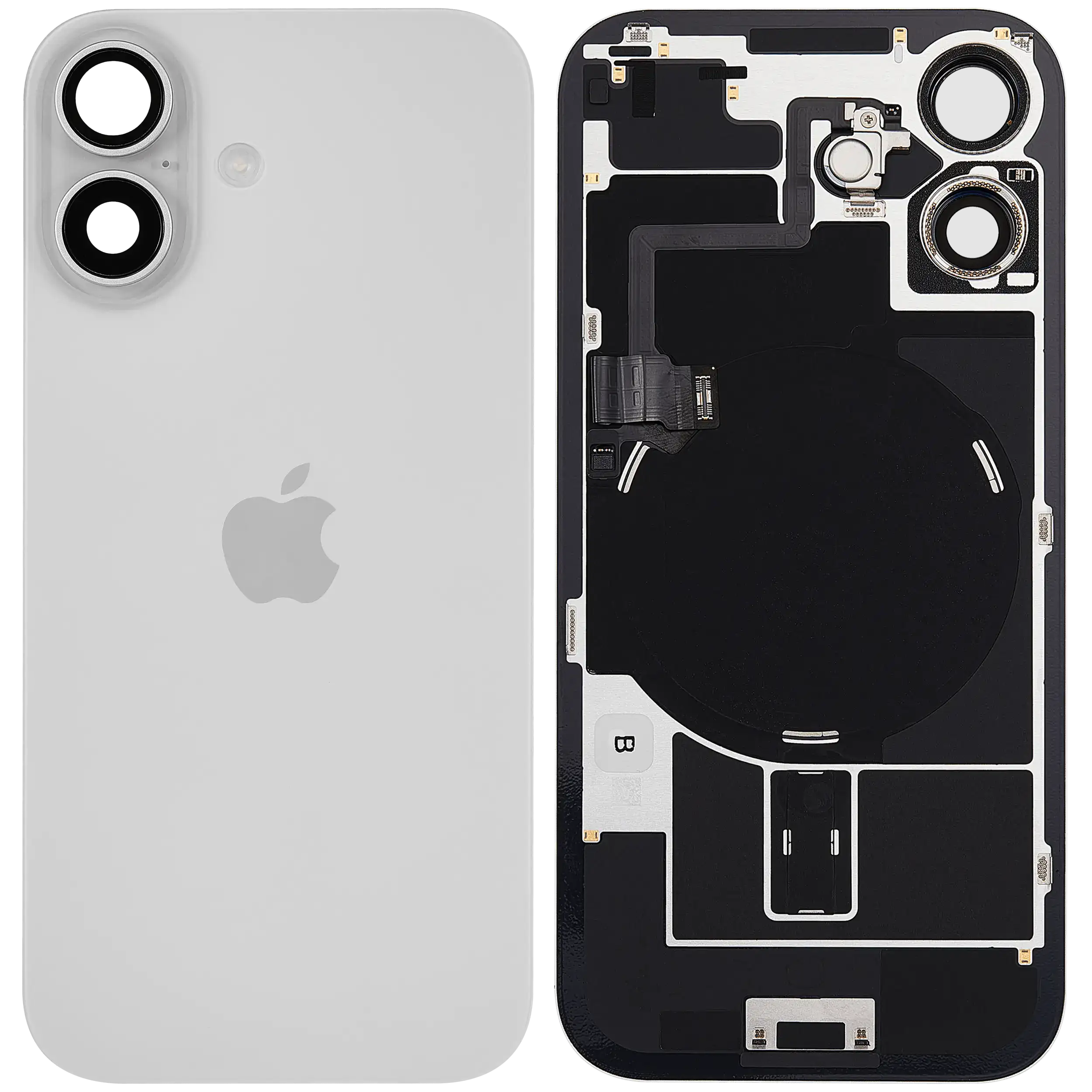 Back Glass w/ MagSafe Magnet & NFC & Flashlight Flex For iPhone 17 (Used OEM Pull: Grade C) (White)