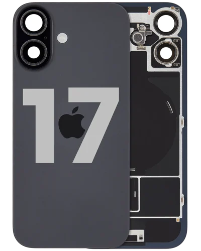 Back Glass w/ MagSafe Magnet & NFC & Flashlight Flex For iPhone 17 (Used OEM Pull: Grade B) (Black)