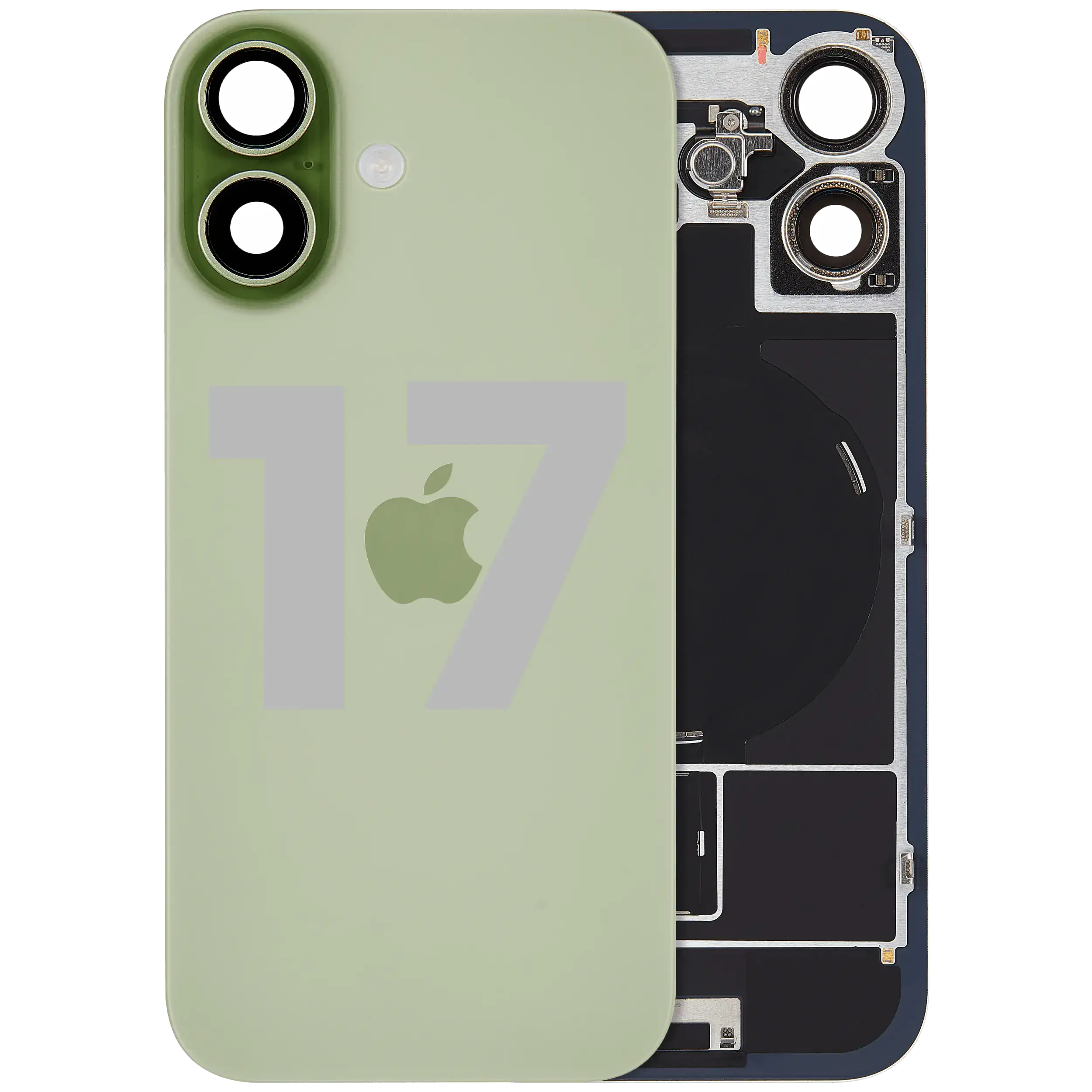Back Glass w/ MagSafe Magnet & NFC & Flashlight Flex For iPhone 17 (Used OEM Pull: Grade B) (Sage )