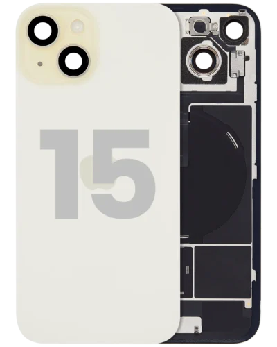 Back Glass w/ MagSafe Magnet & NFC & Flashlight Flex For iPhone 15 (Used OEM Pull: Grade A) (Yellow)