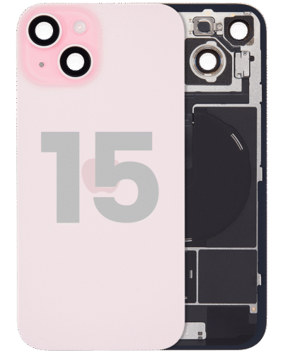 Back Glass w/ MagSafe Magnet & NFC & Flashlight Flex For iPhone 15 (Used OEM Pull: Grade A) (Pink)