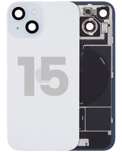 Back Glass w/ MagSafe Magnet & NFC & Flashlight Flex For iPhone 15 (Used OEM Pull: Grade A) (Blue)