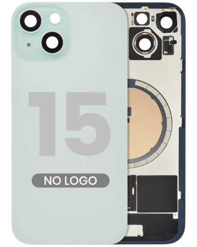 Back Glass w/ MagSafe Magnet For iPhone 15 (No Logo) (Aftermarket) (Green)