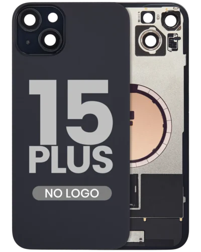 Back Glass w/ MagSafe Magnet For iPhone 15 Plus (No Logo) (Aftermarket) (Black)