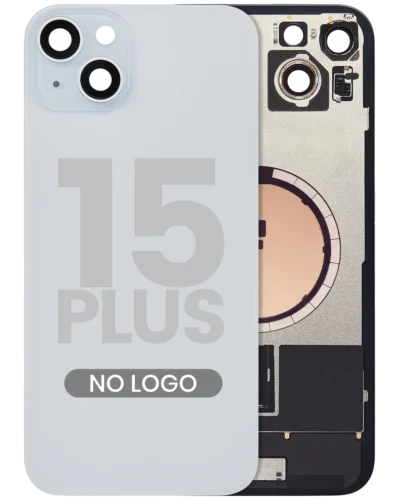 Back Glass w/ MagSafe Magnet For iPhone 15 Plus (No Logo) (Aftermarket) (Blue)
