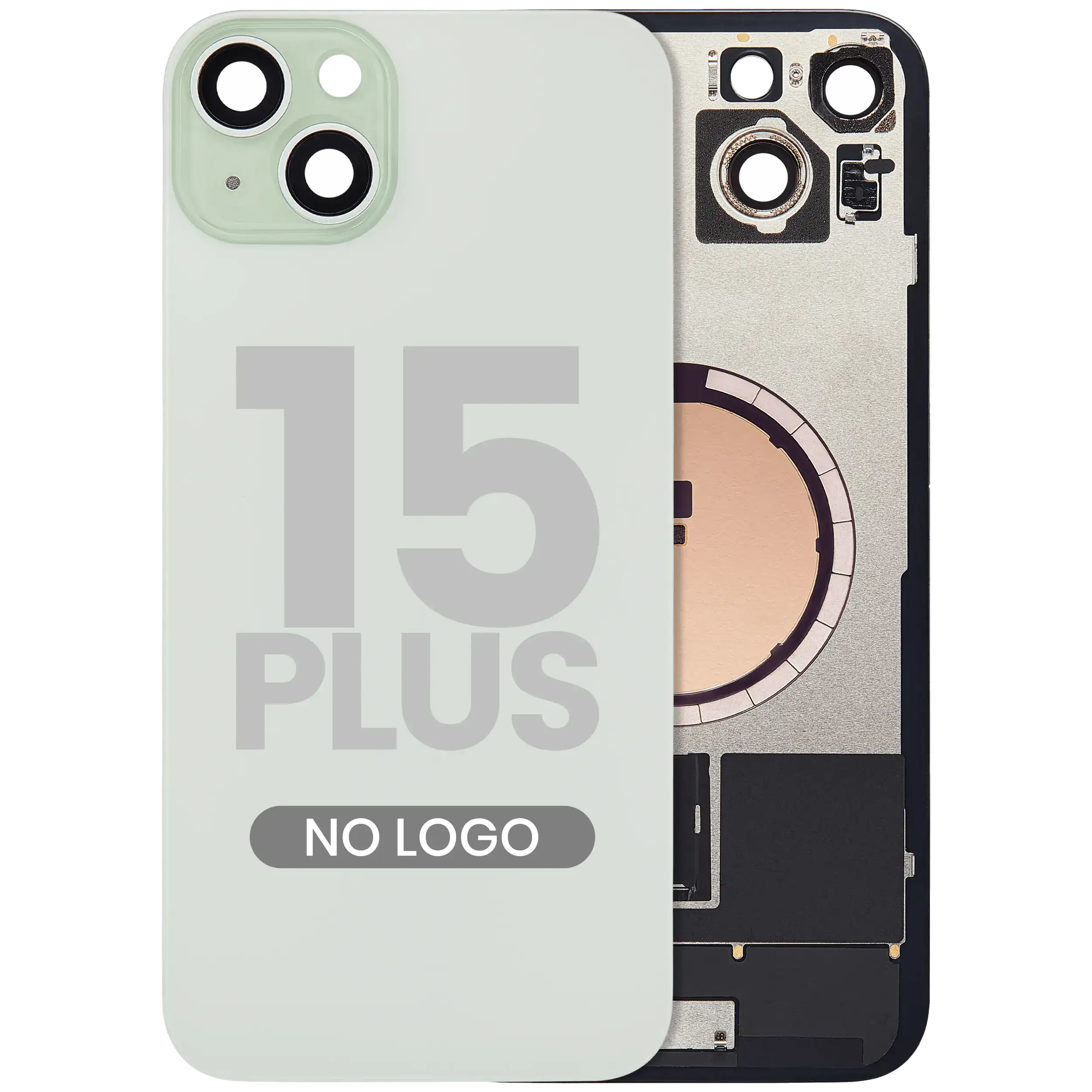 Back Glass w/ MagSafe Magnet For iPhone 15 Plus (No Logo) (Aftermarket) (Green)
