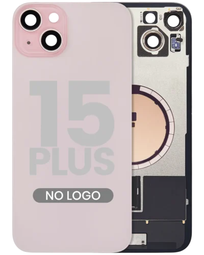 Back Glass w/ MagSafe Magnet For iPhone 15 Plus (No Logo) (Aftermarket) (Pink)