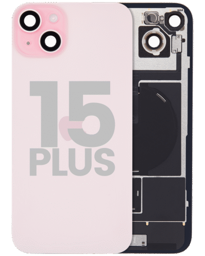 Back Glass w/ MagSafe Magnet & NFC & Flashlight Flex For iPhone 15 Plus (Used OEM Pull: Grade A) (Pink)