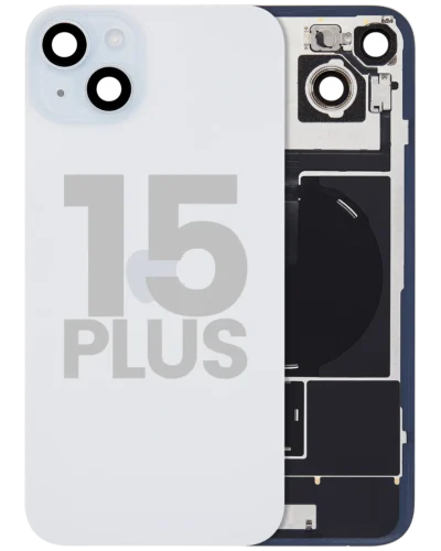 Back Glass w/ MagSafe Magnet & NFC & Flashlight Flex For iPhone 15 Plus (Used OEM Pull: Grade A) (Blue)