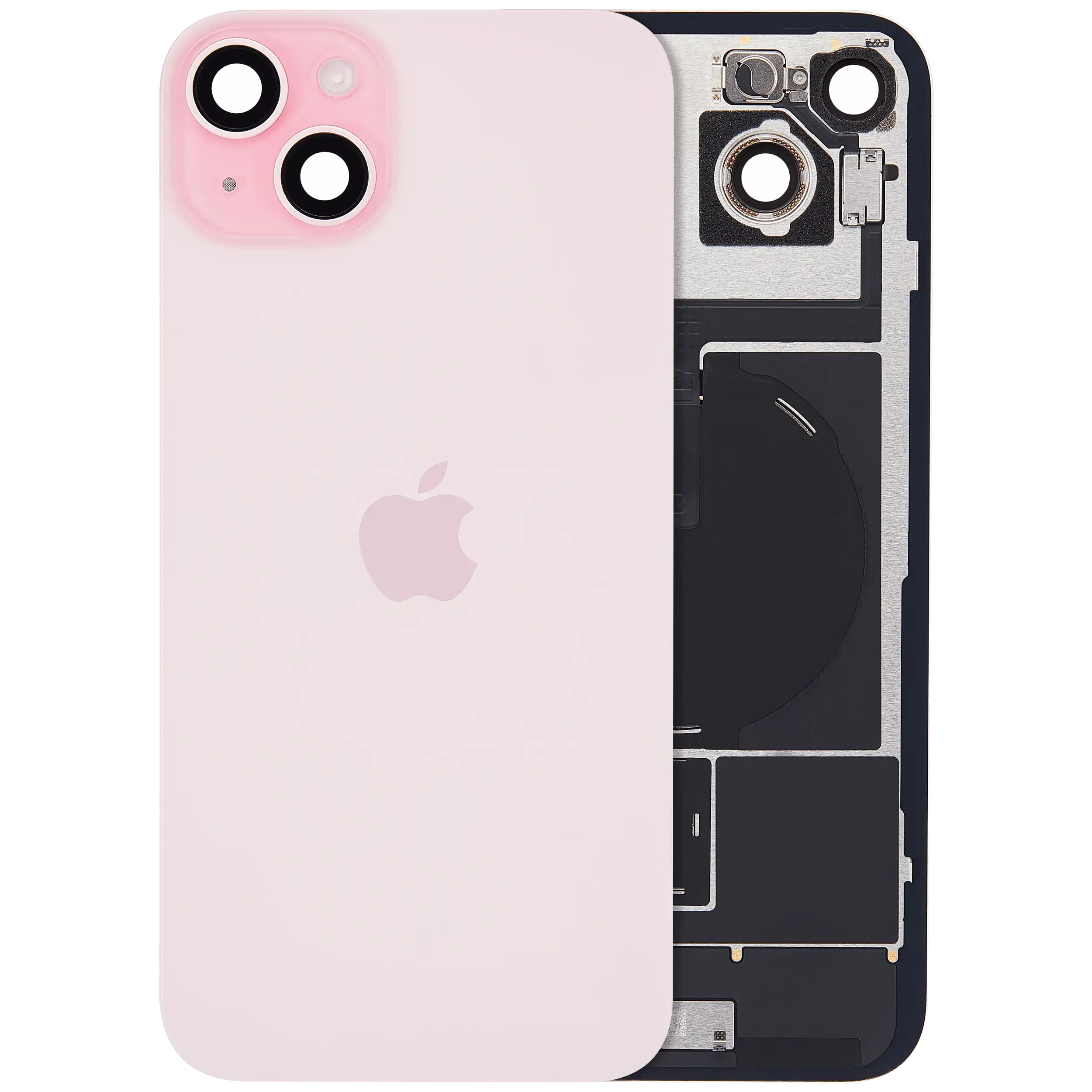 Back Glass w/ MagSafe Magnet & NFC & Flashlight Flex For IPhone 15 Plus (Genuine OEM) (Pink)