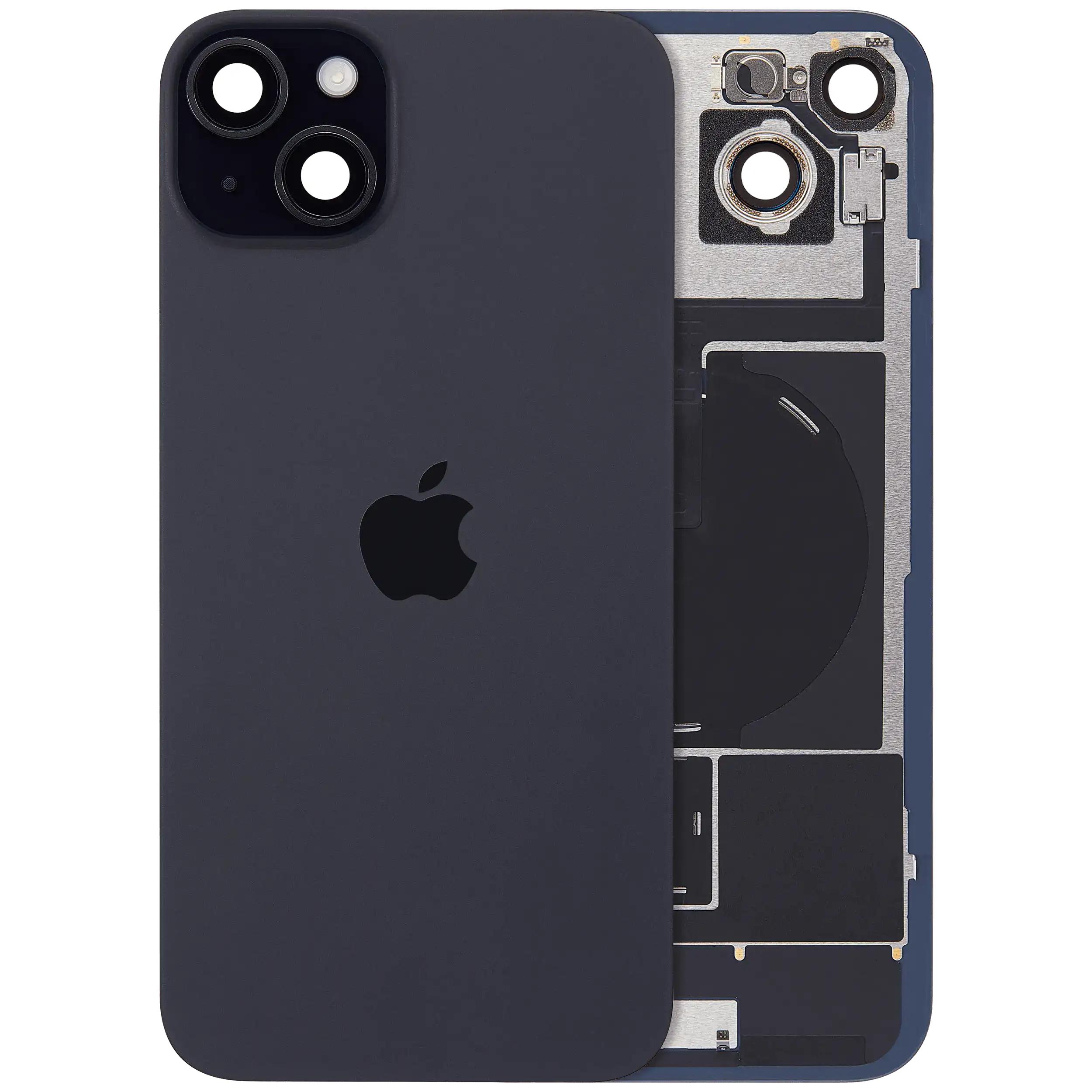 Back Glass w/ MagSafe Magnet & NFC & Flashlight Flex For IPhone 15 Plus (Genuine OEM) (Black)