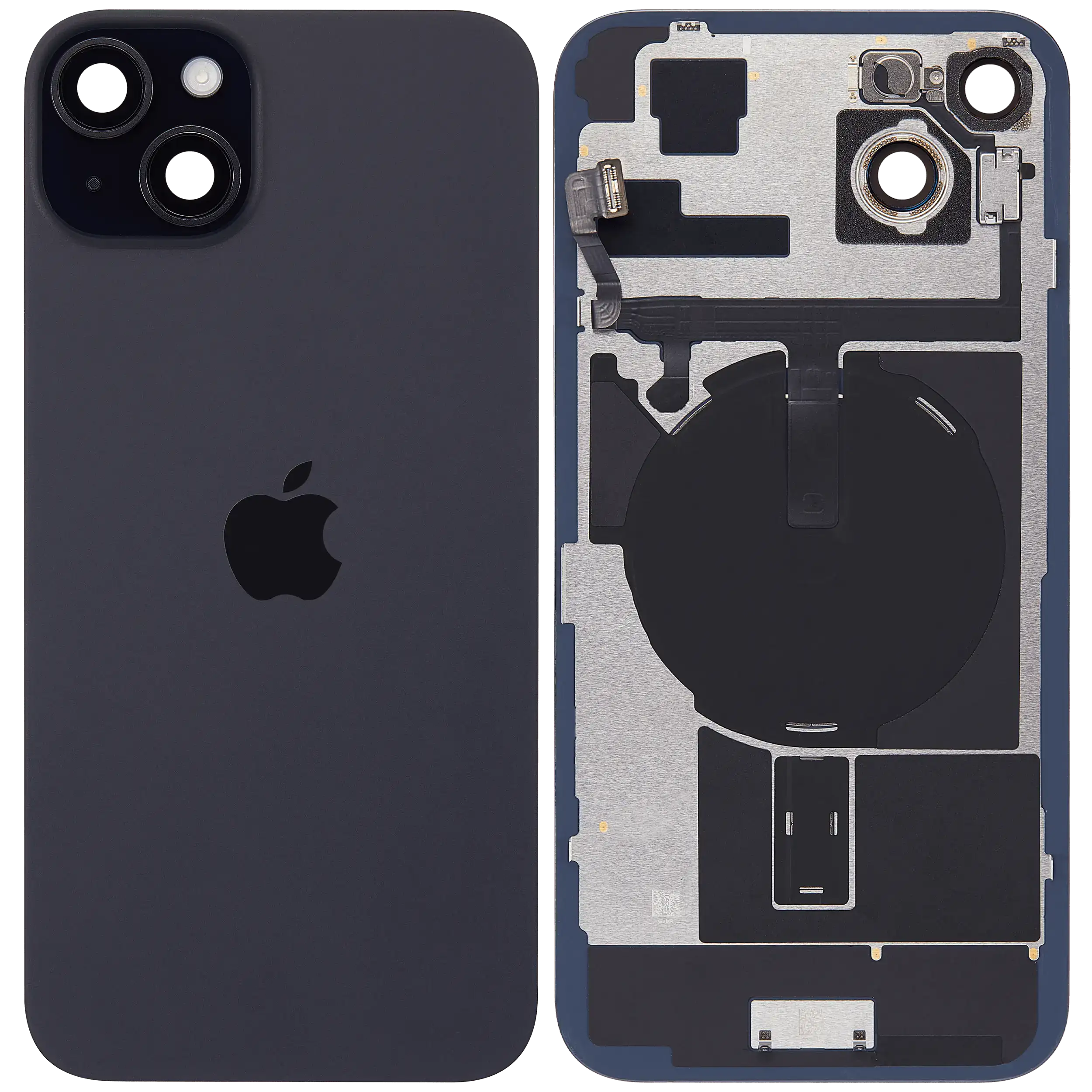 Back Glass w/ MagSafe Magnet & NFC & Flashlight Flex For IPhone 15 Plus (Genuine OEM) (Black)