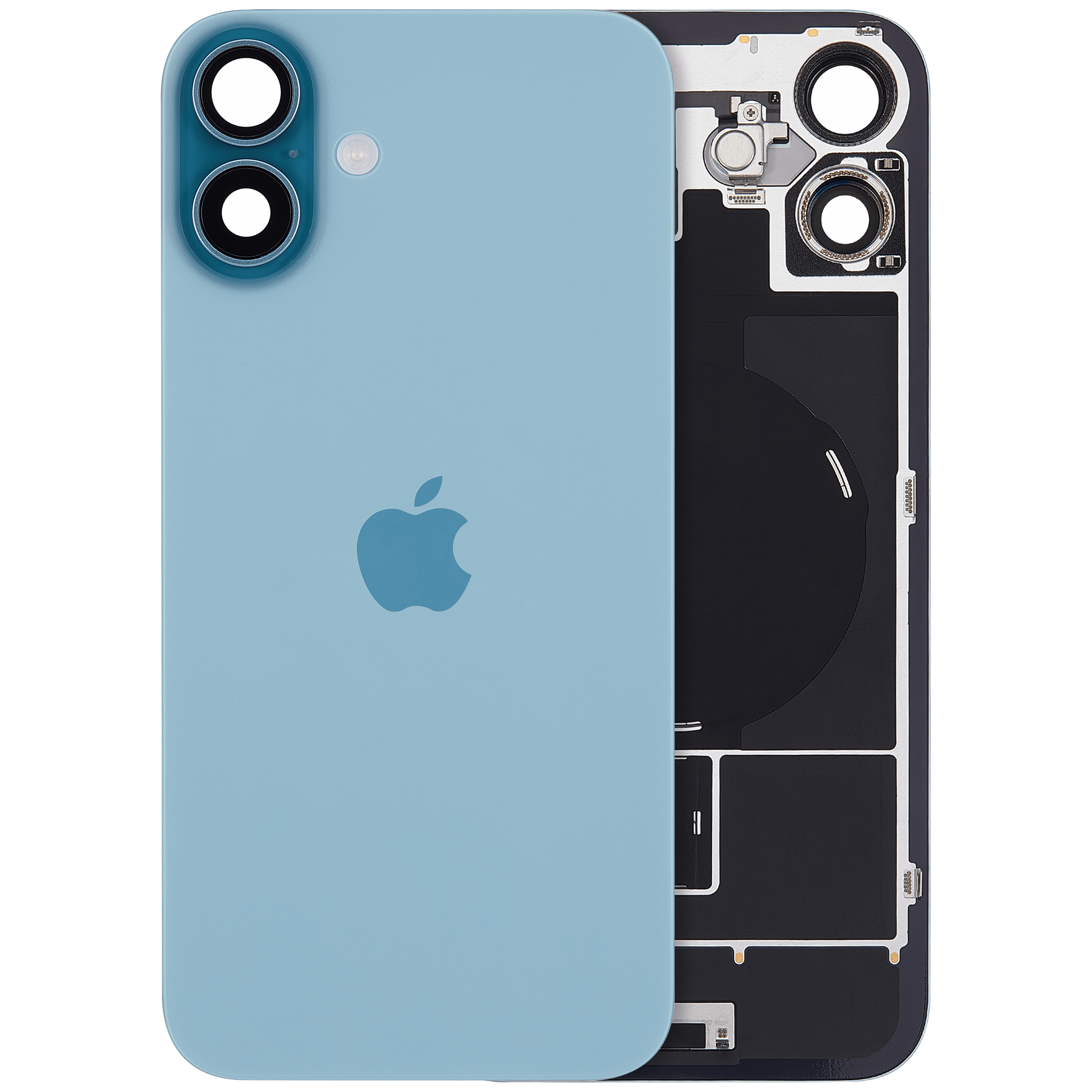 Back Glass w/ MagSafe Magnet & NFC & Flashlight Flex For iPhone 16 Plus (Genuine OEM) (US Version) (Teal)