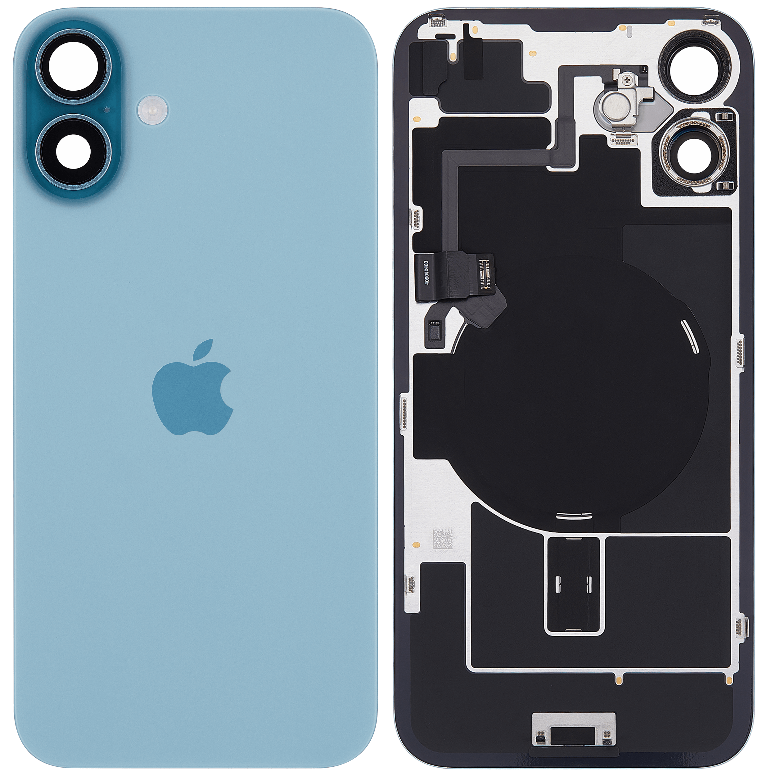 Back Glass w/ MagSafe Magnet & NFC & Flashlight Flex For iPhone 16 Plus (Genuine OEM) (US Version) (Teal)