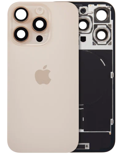 Back Glass w/ MagSafe Magnet & NFC & Flashlight Flex For IPhone 16 Pro (Genuine OEM) (Desert Titanium)