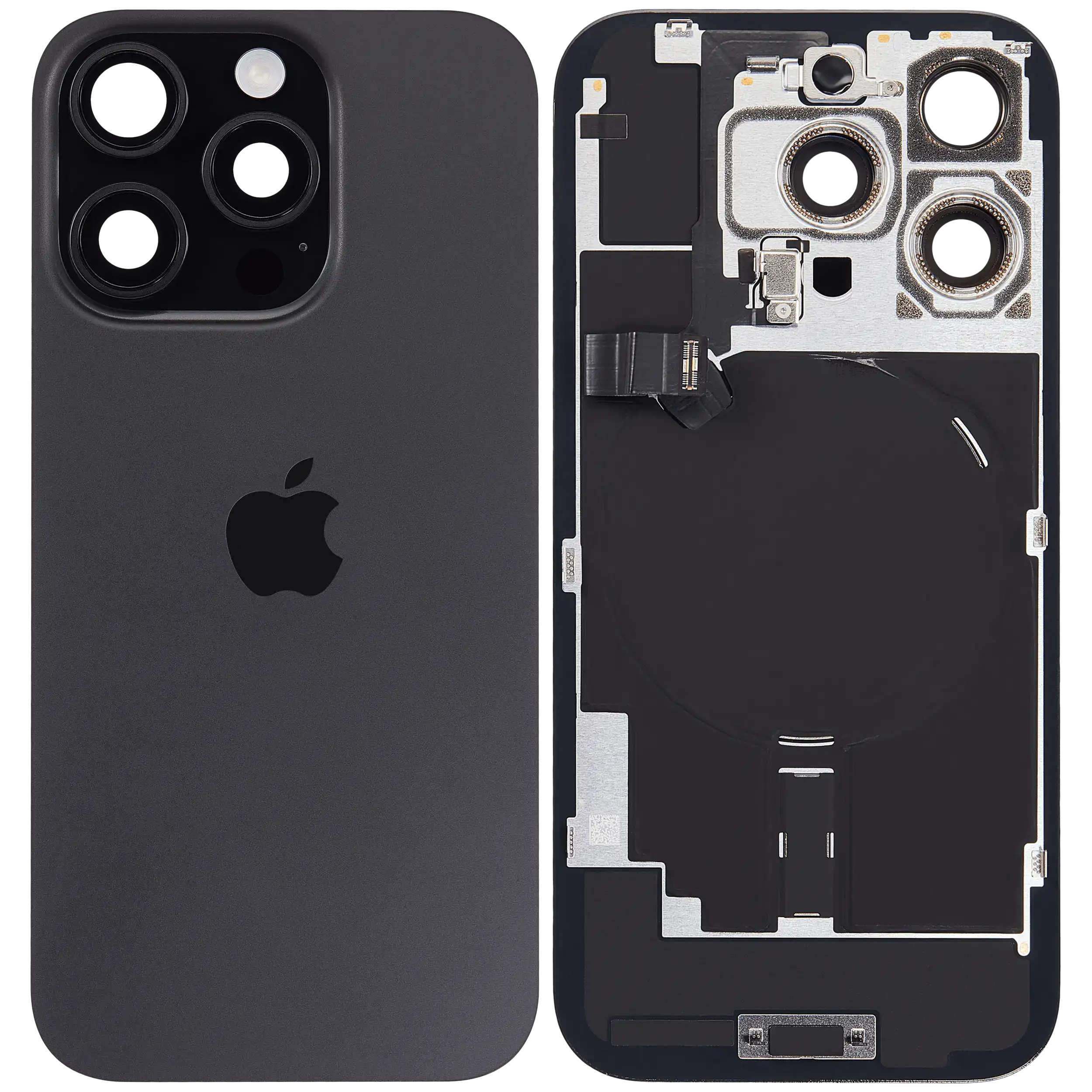 Back Glass w/ MagSafe Magnet & NFC & Flashlight Flex For IPhone 16 Pro (Genuine OEM) (Black Titanium)
