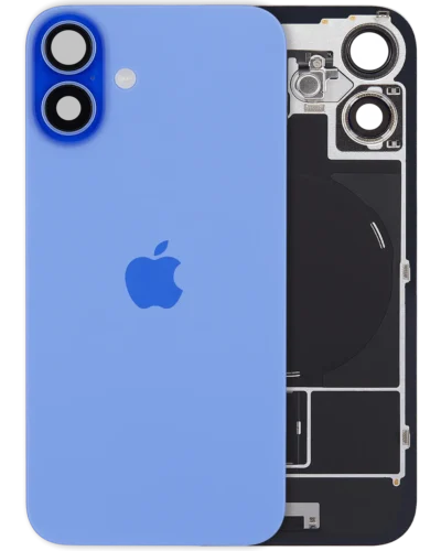 Back Glass w/ MagSafe Magnet & NFC & Flashlight Flex For iPhone 16 plus (UK / EU Version) (Genuine OEM) (Ultramarine)