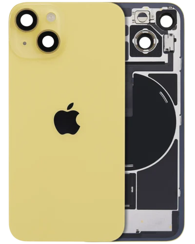 Back Glass w/ MagSafe Magnet & NFC & Flashlight Flex For iPhone 14 (Genuine OEM) (Yellow)