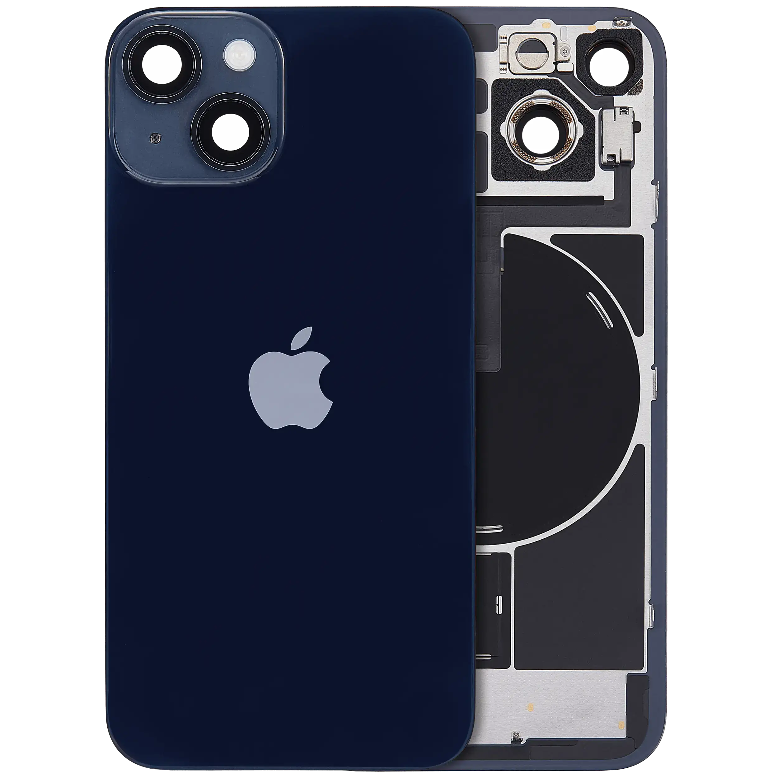 Back Glass w/ MagSafe Magnet & NFC & Flashlight Flex For iPhone 14 (Genuine OEM) (Midnight)