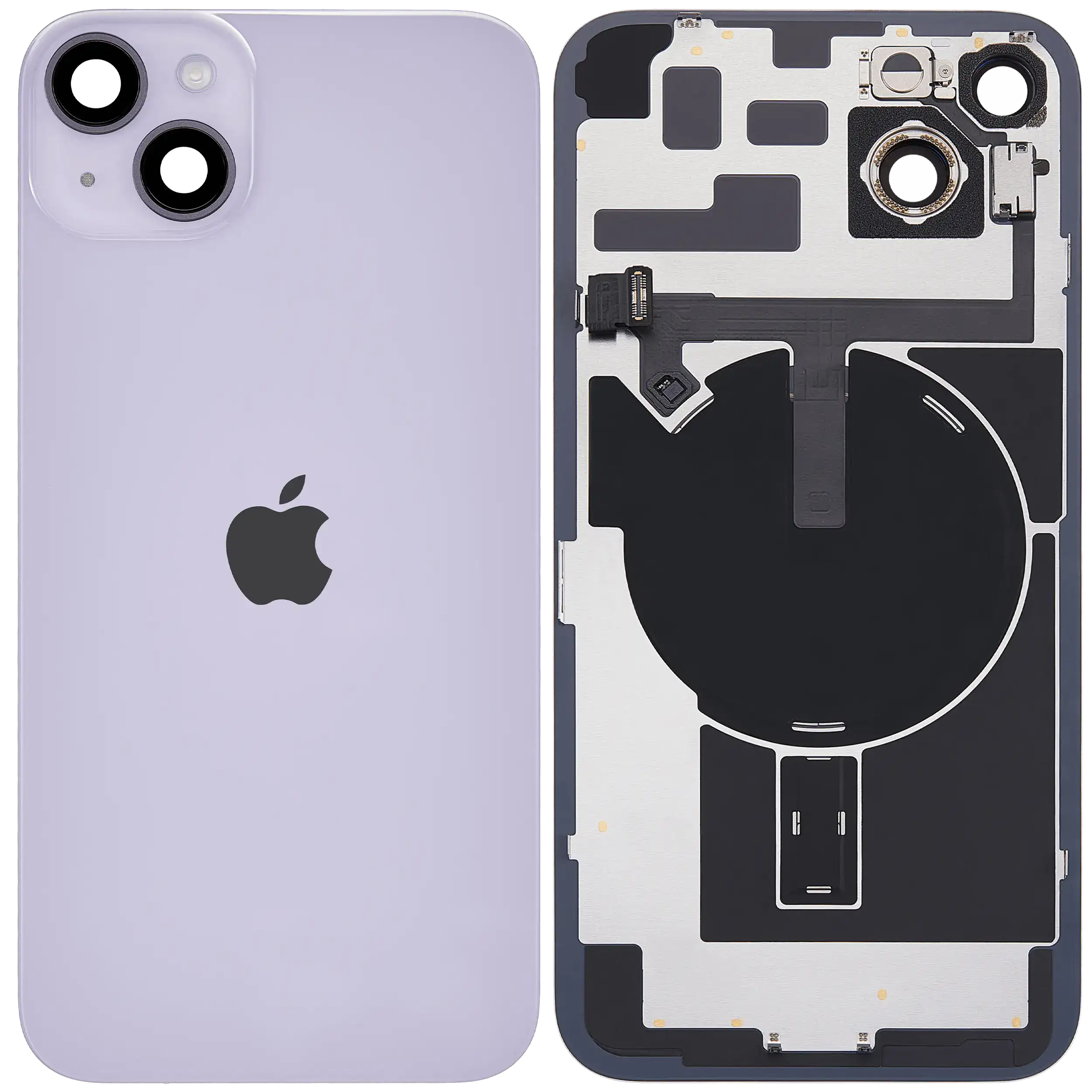 Back Glass w/ MagSafe Magnet & NFC & Flashlight Flex For iPhone 14 Plus (Genuine OEM) (Purple)