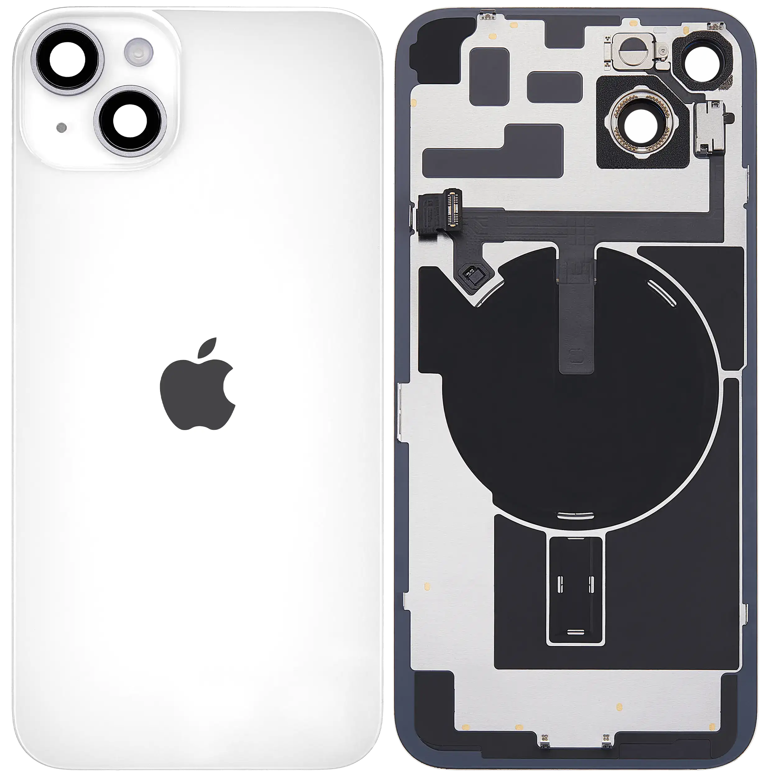 Back Glass w/ MagSafe Magnet & NFC & Flashlight Flex For iPhone 14 Plus (Genuine OEM) (Starlight)