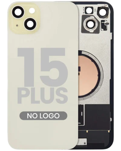 Back Glass w/ MagSafe Magnet For iPhone 15 Plus (No Logo) (Aftermarket) (Yellow)