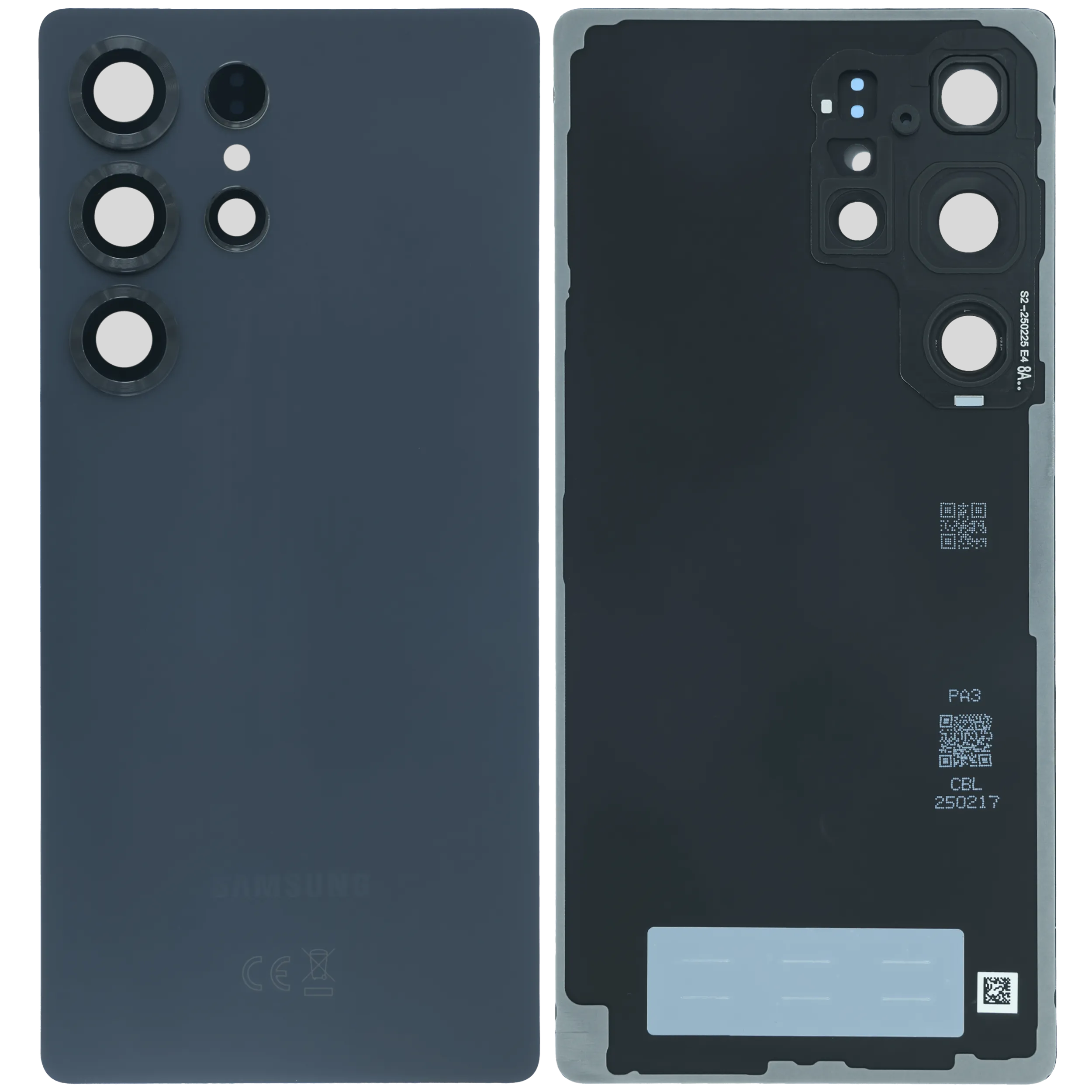 Back Cover Glass With Camera Lens For Samsung Galaxy S25 Ultra 5G (Service Pack) (Titanium Black) - Image 3