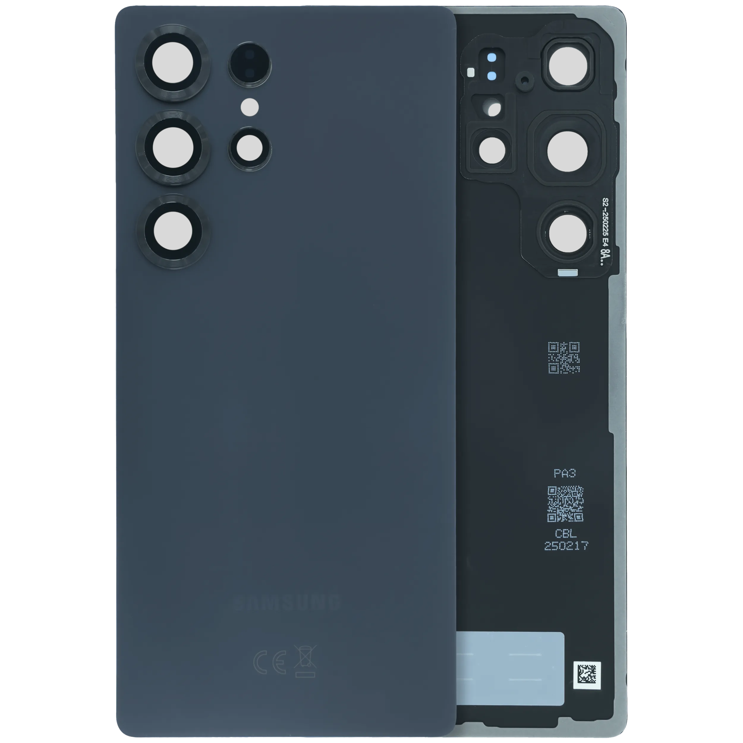 Back Cover Glass With Camera Lens For Samsung Galaxy S25 Ultra 5G (Service Pack) (Titanium Black)
