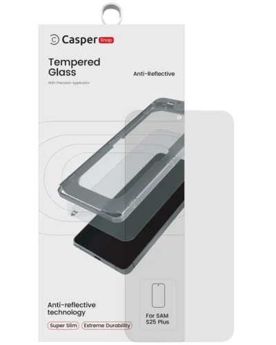 Casper Snap Tempered Glass For Samsung Galaxy S25 Plus 5G (Retail Pack) (AR Clear)