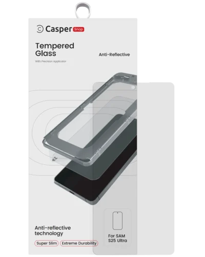 Casper Snap Tempered Glass For Samsung Galaxy S25 Ultra 5G (Retail Pack) (AR Clear)