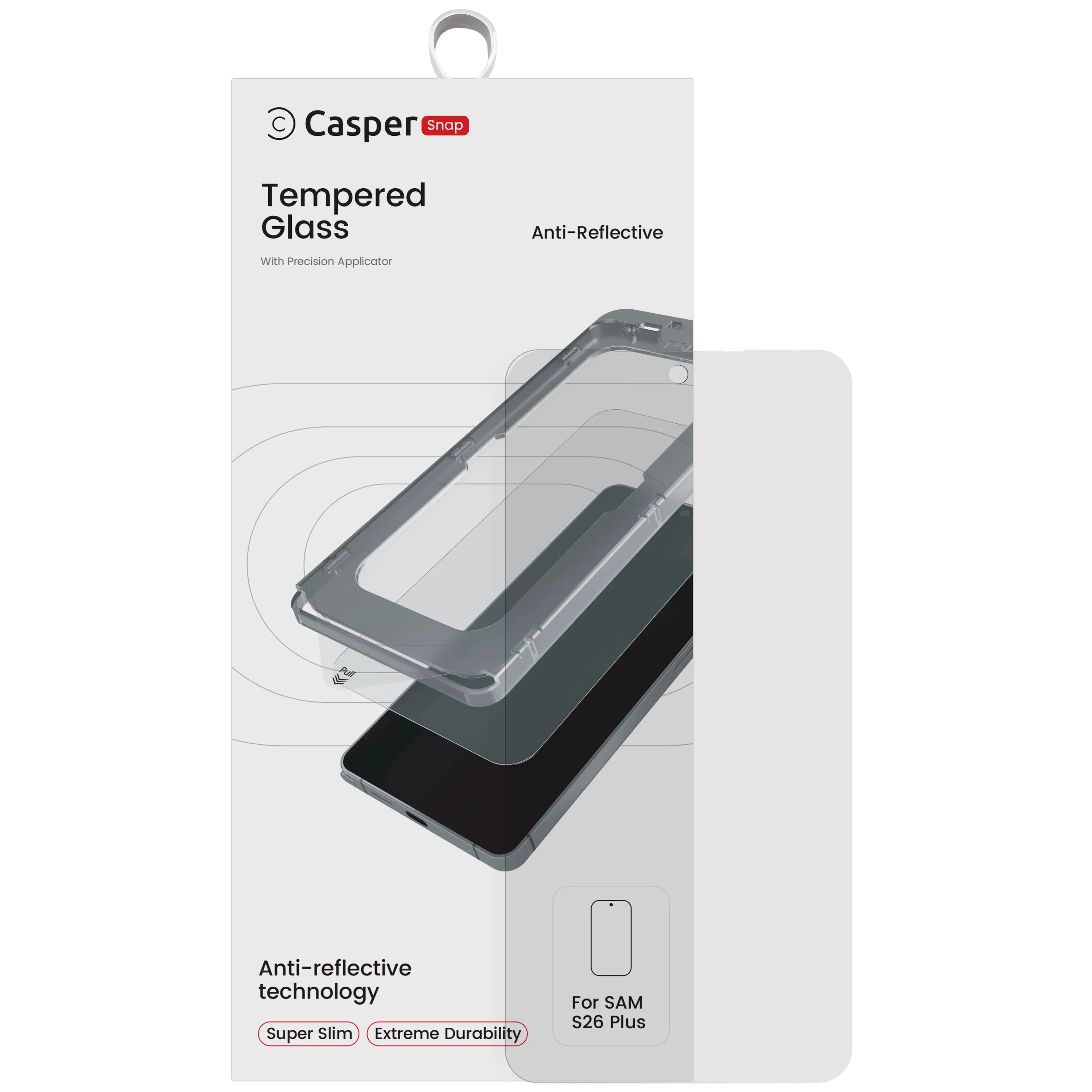 Casper Snap Tempered Glass for Samsung Galaxy S26 Plus 5G (Retail Pack) (AR Clear)
