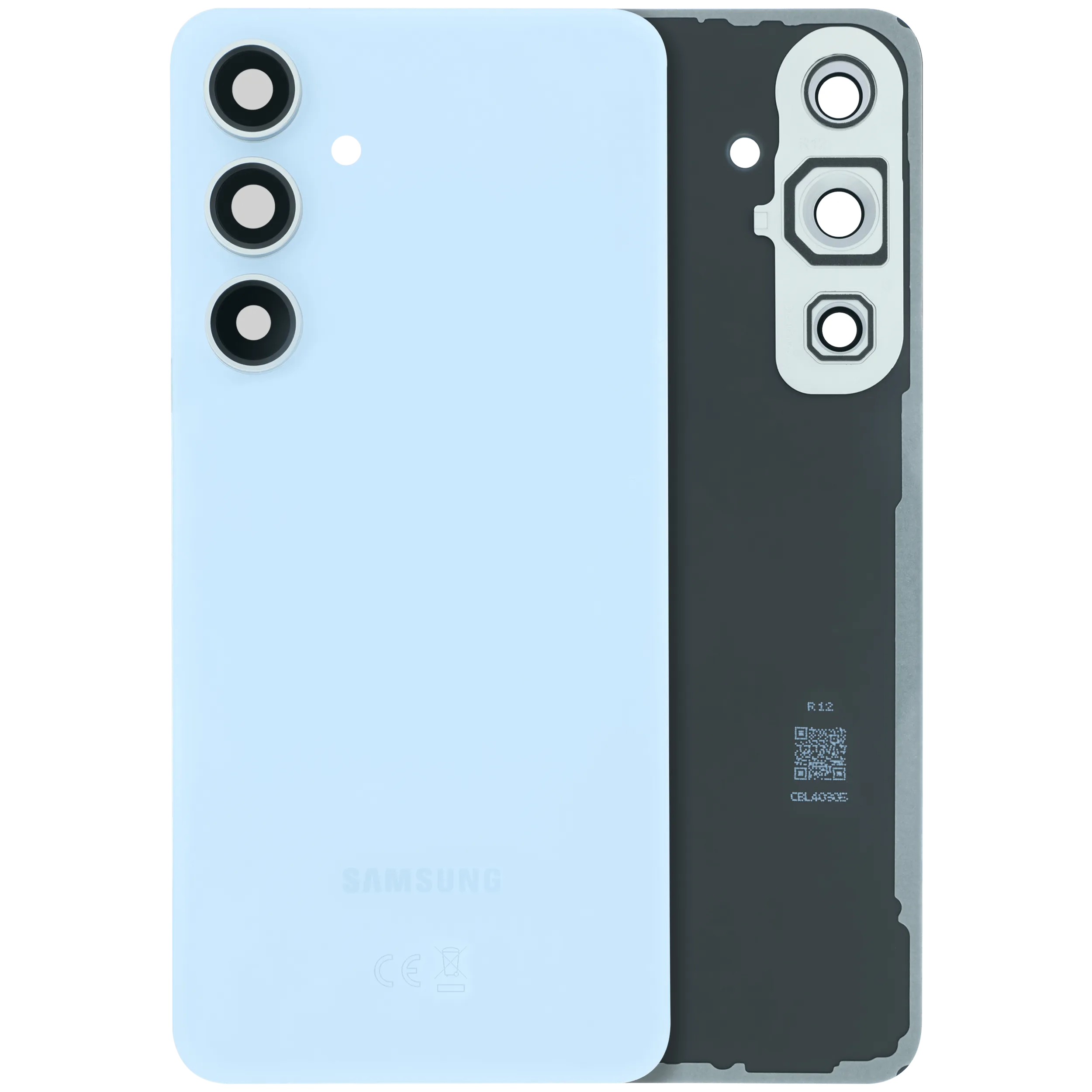 Back Cover Glass With Camera Lens For Samsung Galaxy S24 FE (Service Pack) (Blue)