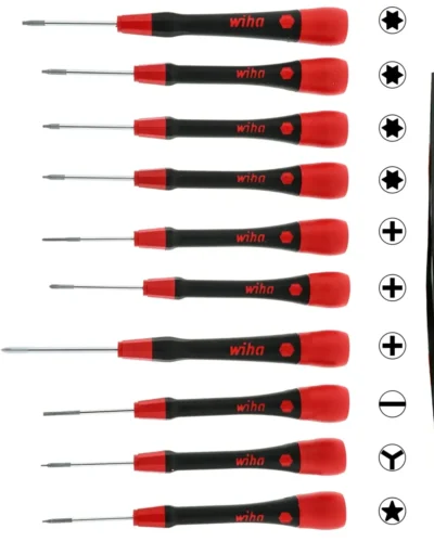 11 Piece PicoFinish Precision Screwdriver and Tweezers Smartphone Technician Set (26198) (Wiha)