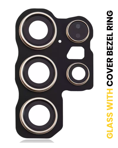 Back Camera Lens With Cover Bezel Ring For Samsung Galaxy S24 Ultra 5G (Titanium Yellow)
