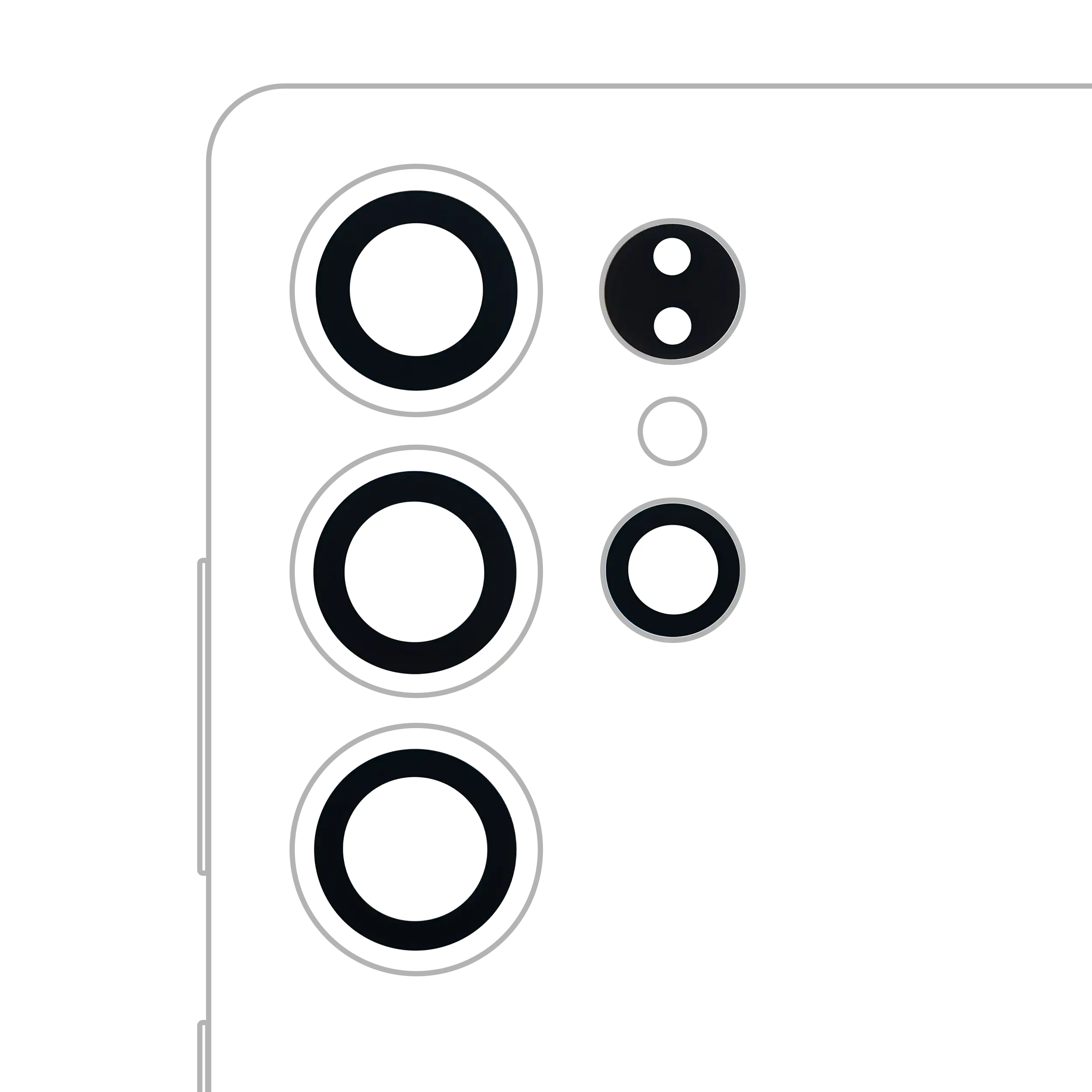 Back Camera Lens (Glass Only) With Adhesive For Samsung Galaxy S25 Ultra 5G (4 Piece Set) (All Colors)