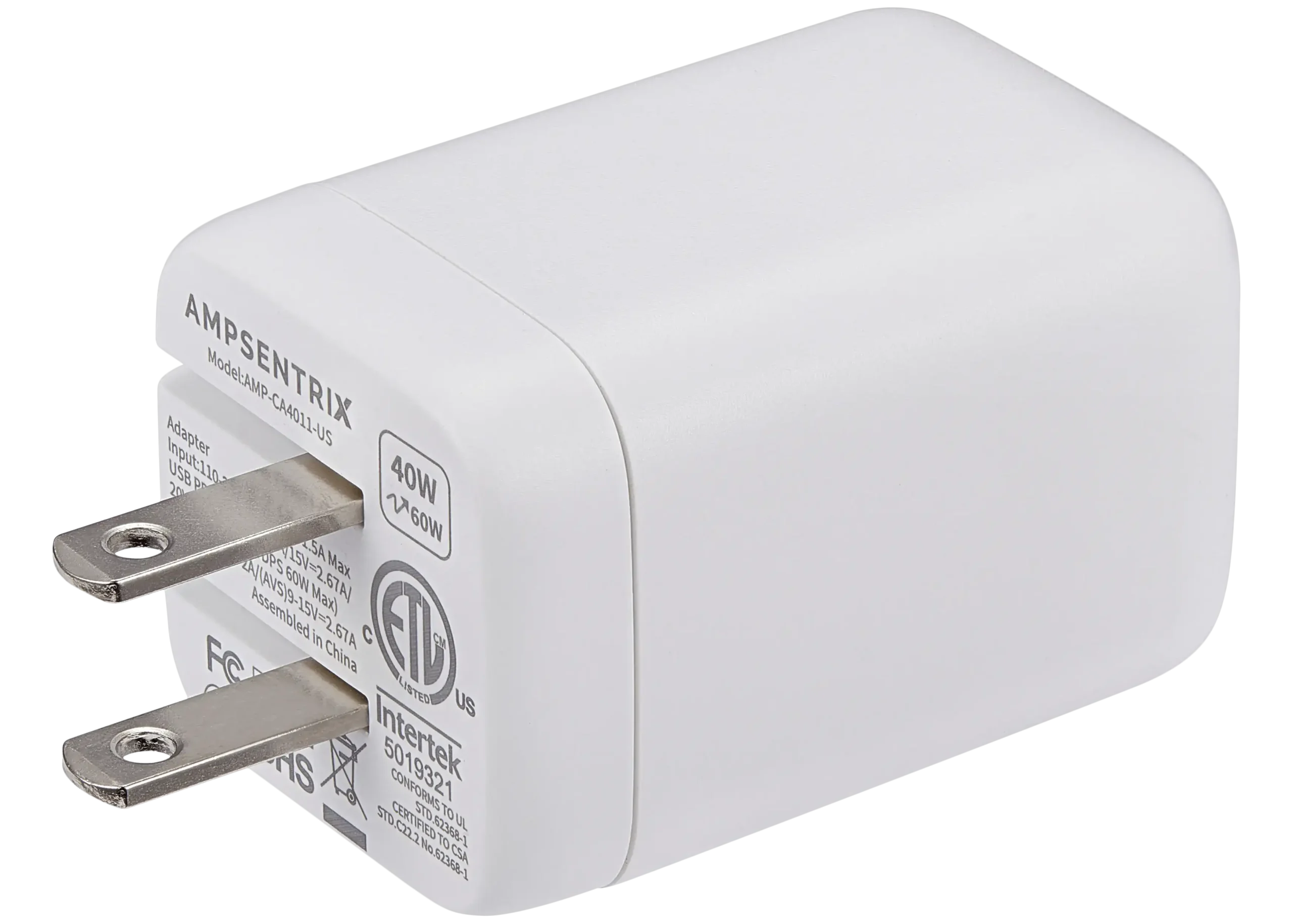 AmpSentrix 40W USB-C Wall Adapter (110V / US Plug) - Image 6