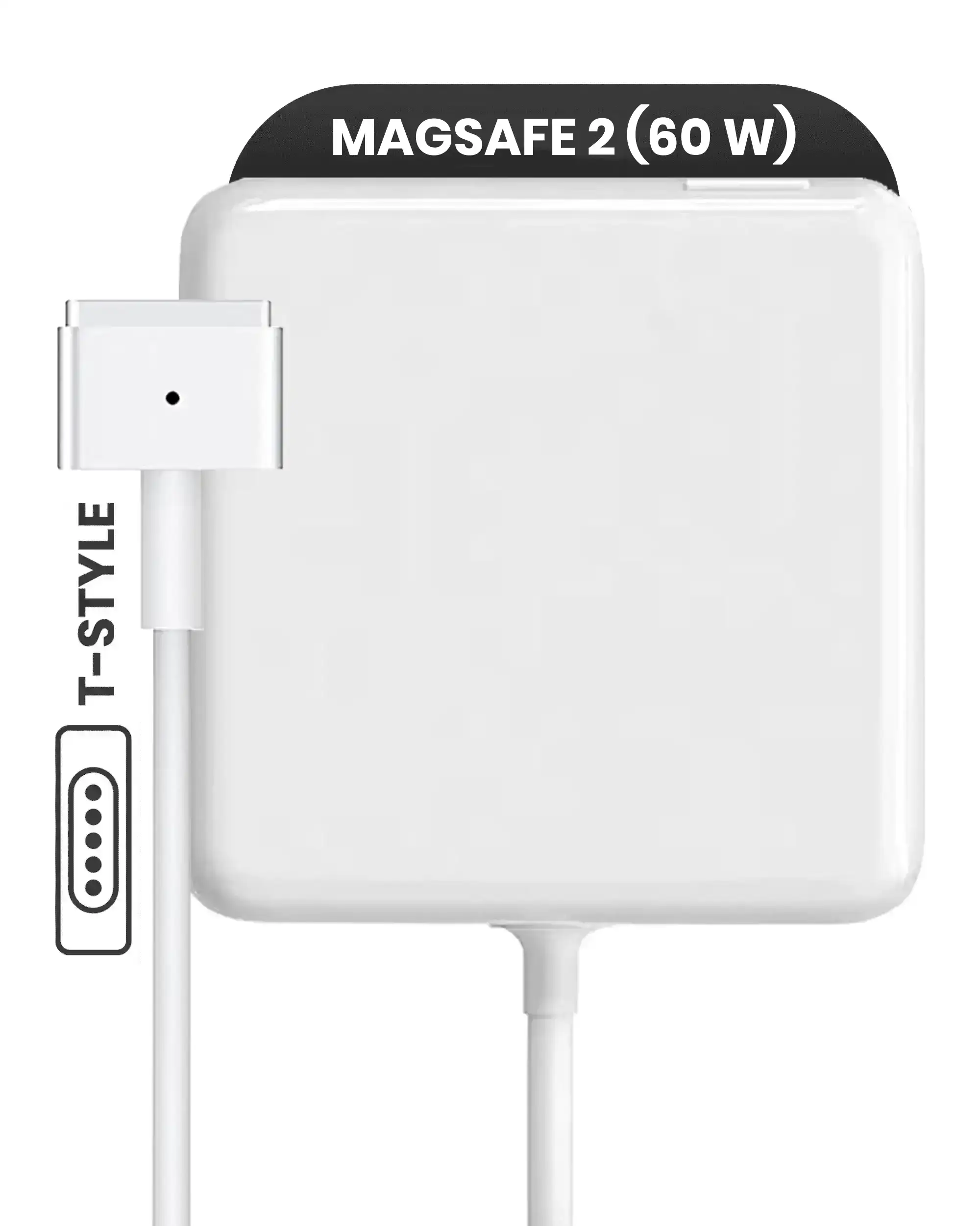 Apple 60W MagSafe 2 Wall Adapter (T-Style) (OEM Brand New, Bulk Packaging)