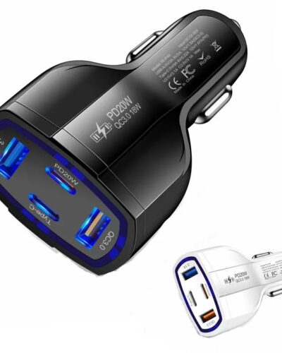 Car Charger - 53W Fast (2x USB-C+2x USB-A) - Black